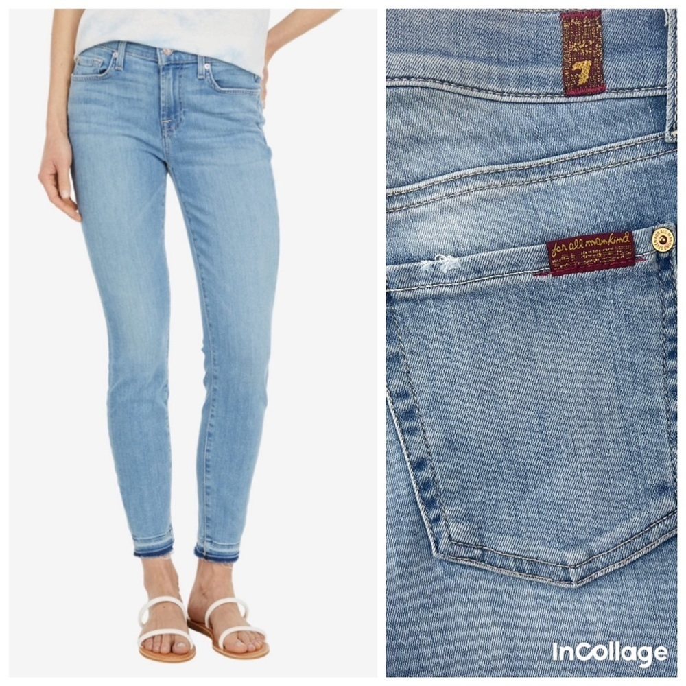 ✅ 7 For All Mankind The Ankle Skinny with Released Step Hem in Desert Heights 26